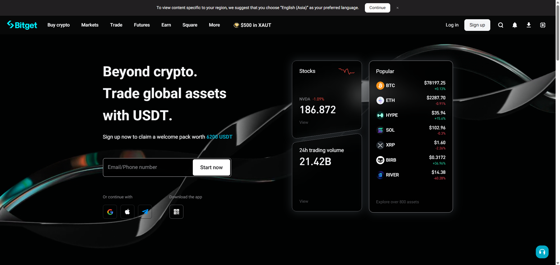 Bitget webpage